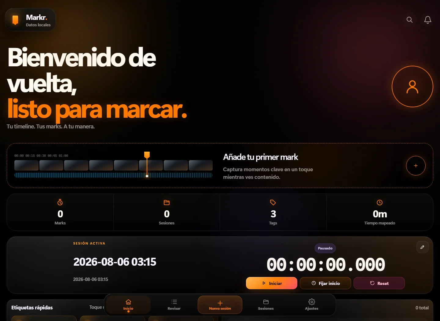 Markr application interface